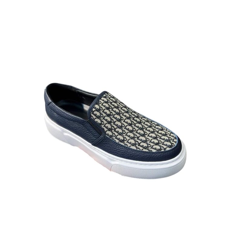 DIOR MEN’S SLIP ON LEATHER AND BLUE