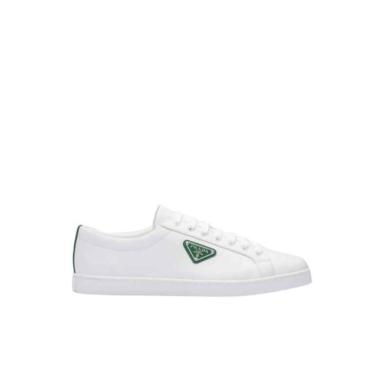 PRADA BRUSHED SNEAKERS LEATHER WHITE WHITE MANGO 2EE376 3F0E F0DJT