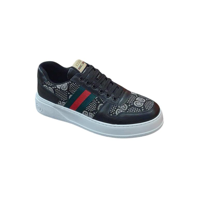GUCCI SCREENER GG HIGH TOP SNEAKER LEATHER IN BLACK