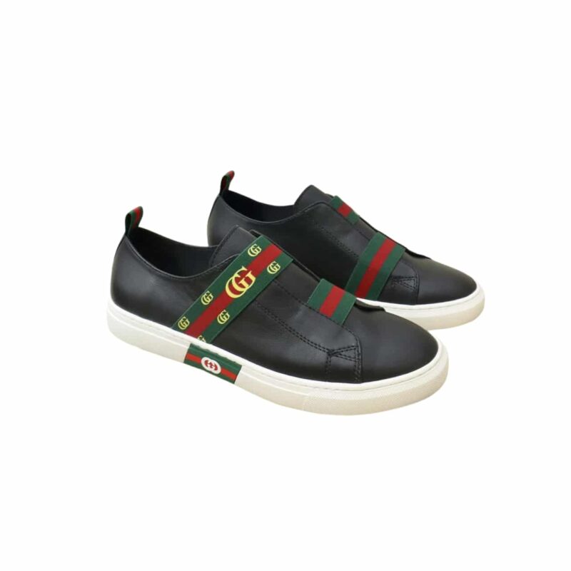 GUCCI GG SLIP ON SNEAKER LEATHER BLACK