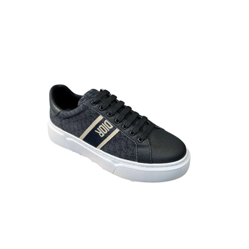 DIOR MEN'S SNEAKERS CD EMBROIDERED CANVAS LOW BLACK