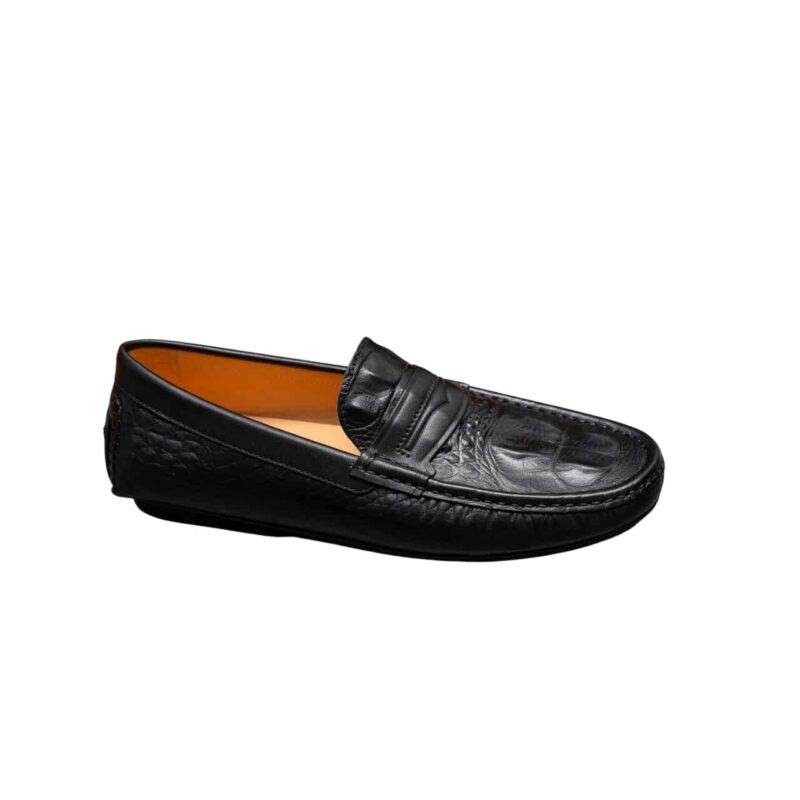 LOUIS VUITTON LOAFER ALLIGATOR MATTE LEATHER IN BLACK