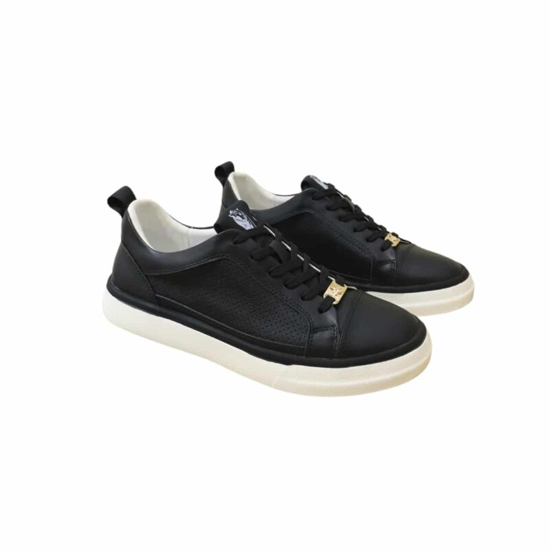 GUCCI MEN’S PLATFORM SNEAKERS LEATHER BLACK AND BLACK EDGE