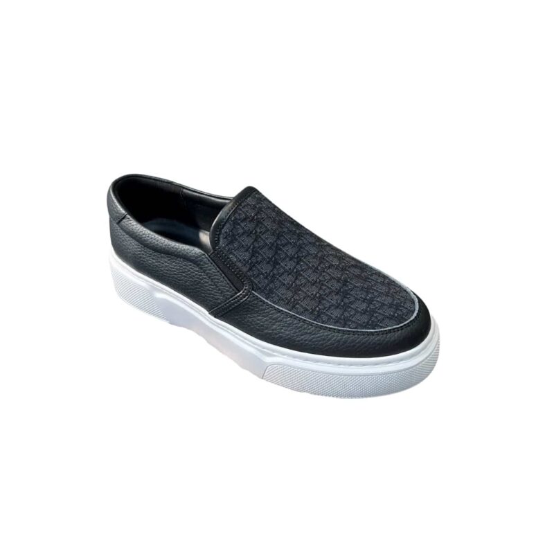 DIOR MEN’S SLIP ON LEATHER AND BLACK