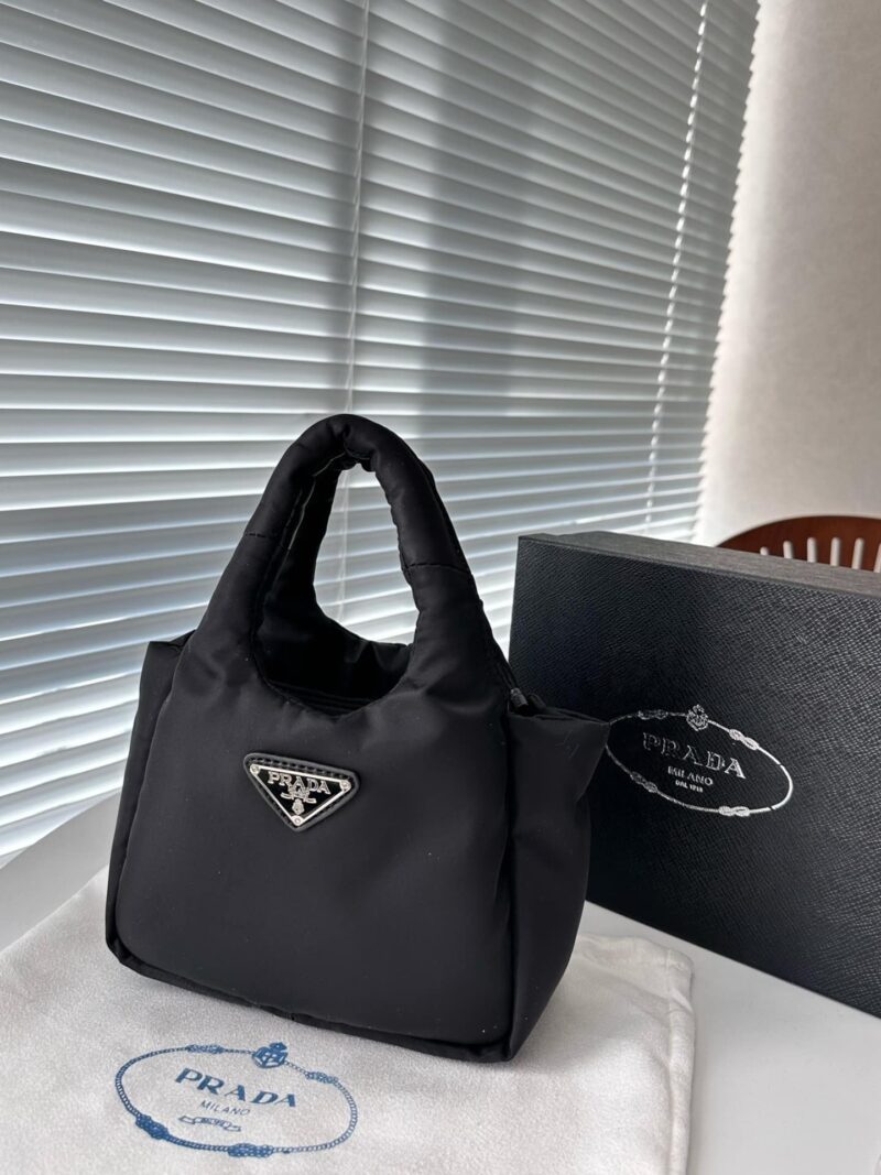 Alternative view of PRADA PADDED SOFT LEATHER BAG GERANIUM BLACK 19CM 1BA359 2DYI F0002 V OVO