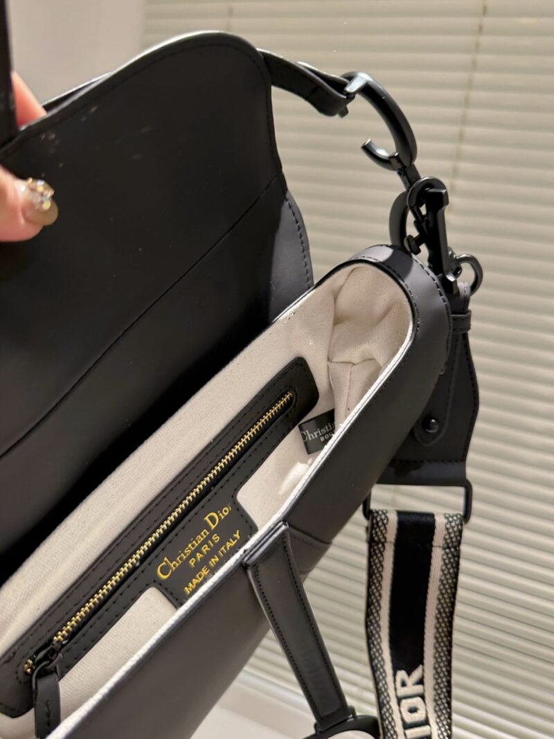 Alternative view of DIOR ULTRA MATTE LEATHER SADDLE BAG BLACK 25CM