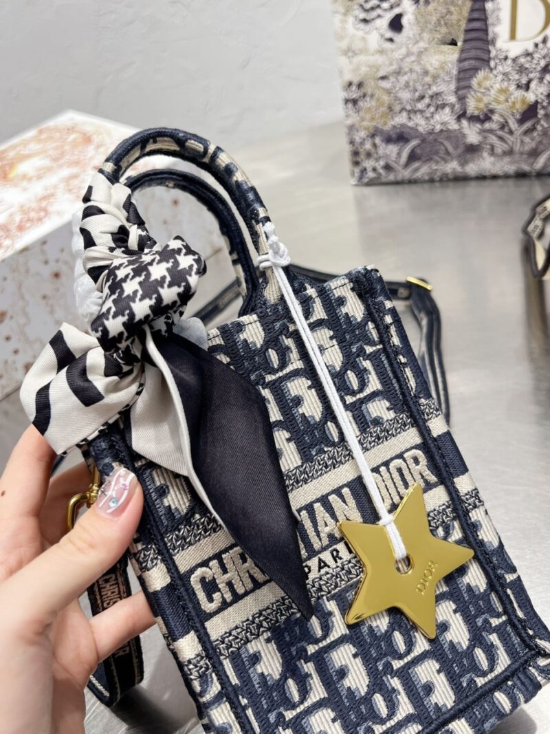 Alternative view of DIOR MINI BOOK TOTE PHONE OBLIQUE BLUE 14CM