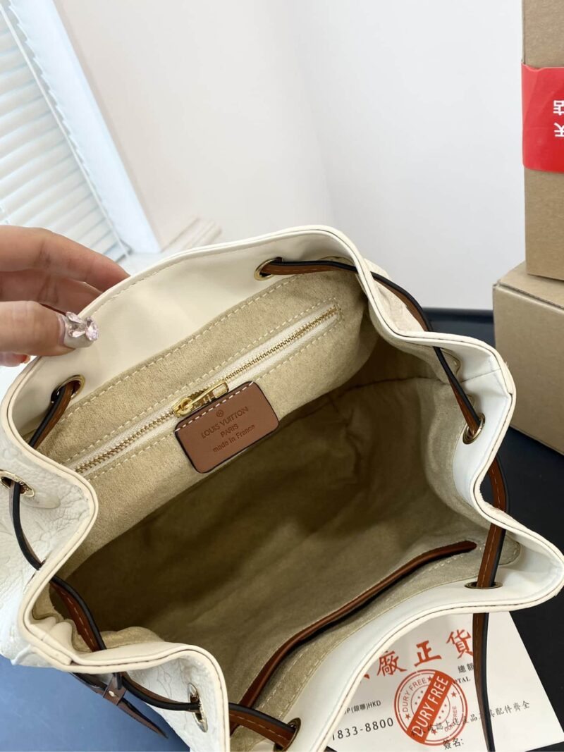 Alternative view of LOUIS VUITTON MONTSOURIS BACKPACK EMPREINTE WHITE AND BROWN 25CM