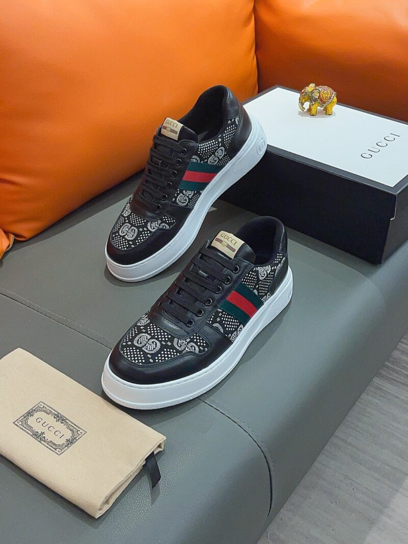 Alternative view of GUCCI SCREENER GG HIGH TOP SNEAKER LEATHER IN BLACK