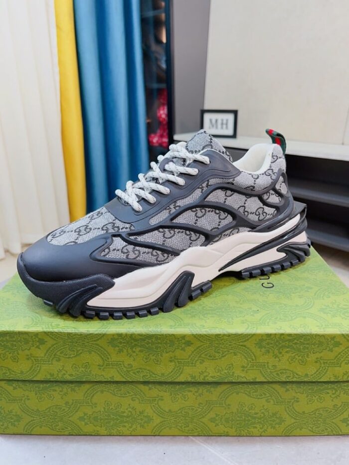 Alternative view of GUCCI GG MEN’S SNEAKER RUBBER LEATHER GREY