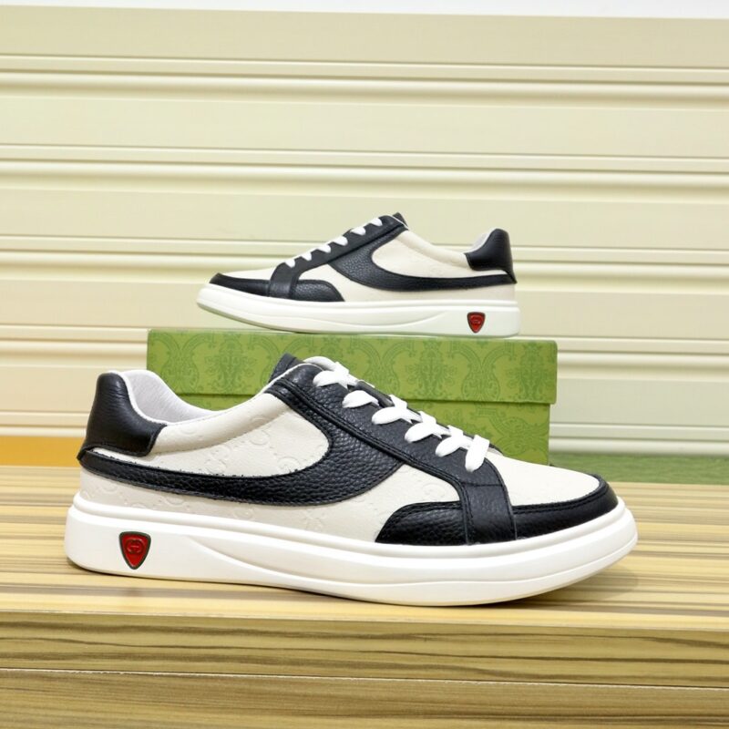 Alternative view of GUCCI GG MEN'S SNEAKERS LEATHER BLACK AND WHITE