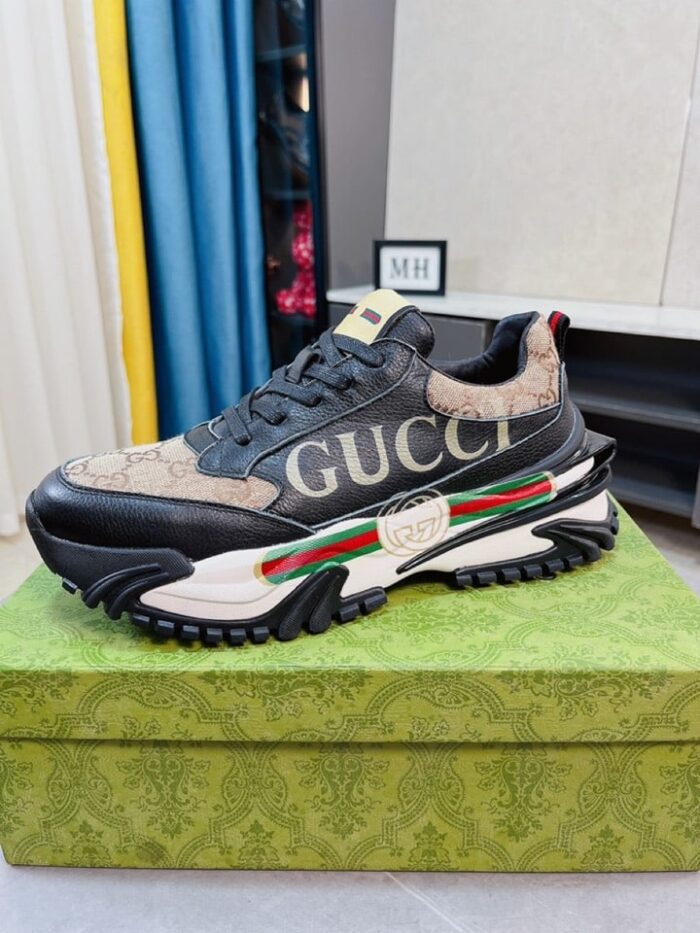 Alternative view of GUCCI GC RHYTHON LEATHER SNEAKER BLACK