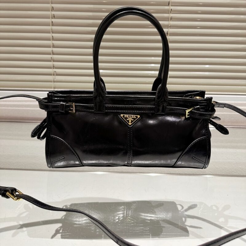 Alternative view of PRADA MEDIUM LEATHER HANDBAG BLACK 32CM 1BA426 2CYR F0002 V MOO