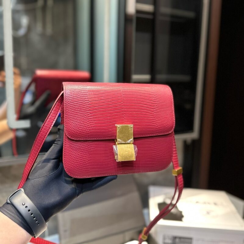 Alternative view of CELINE SMALL CLASSIC BAG IN LIZARD RED 18CM