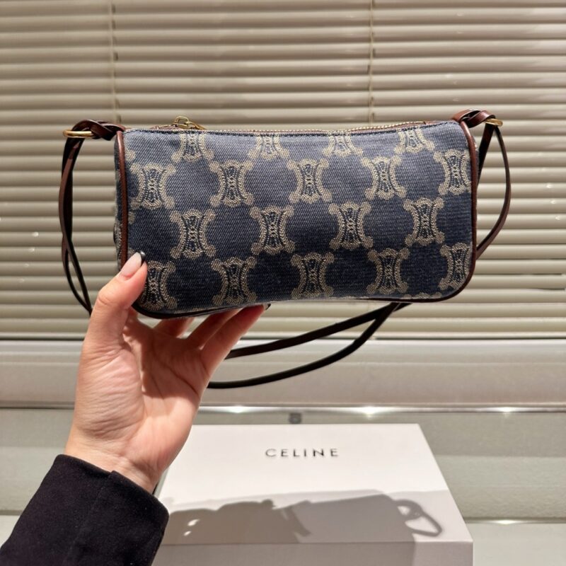 Alternative view of CELINE BAGUETTE SHOULDER BAG IN DENIM BLUE 22CM
