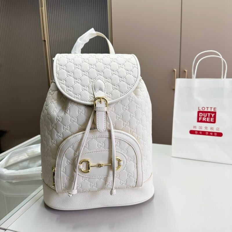 Alternative view of GUCCI 1955 HORSEBIT BACKPACK LARGE ALL WHITE 27CM