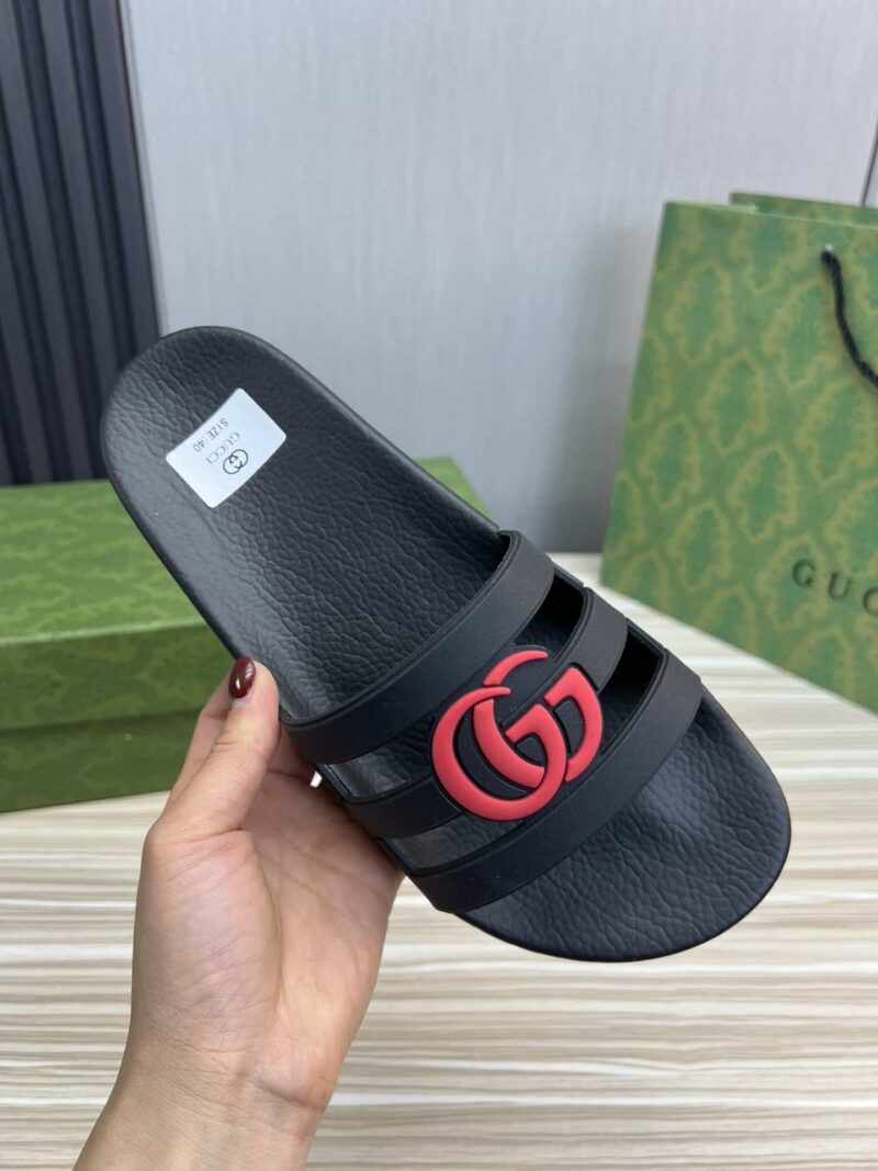 Alternative view of GUCCI SLIPPERS SANDALS MULES SUMMER WITH GG LOGO RED