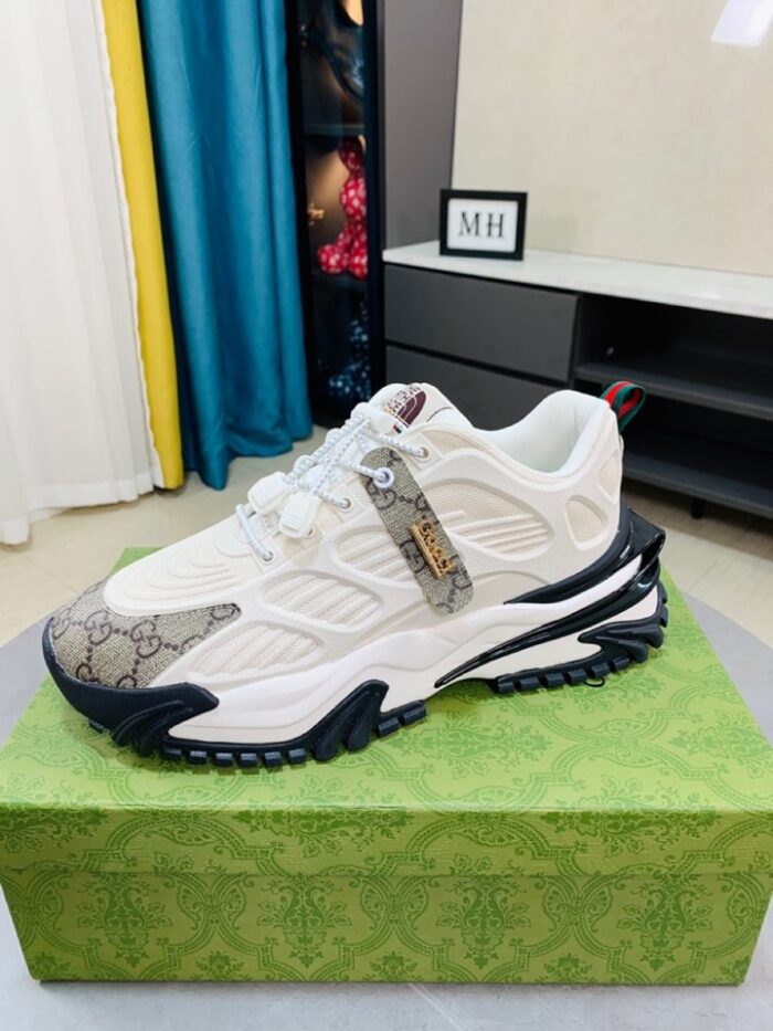 Alternative view of GUCCI GG MEN’S SNEAKER RUBBER LEATHER WHITE