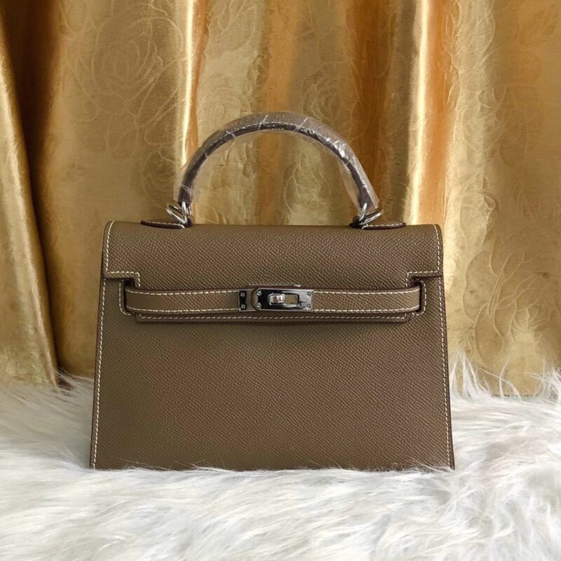 Alternative view of HERMES KELLY SELLIER EPSOM SILVER HARDWARE ETOUPE 22CM
