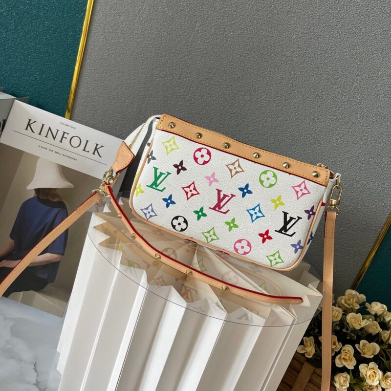 Alternative view of LOUIS VUITTON POCHETTE ACCESSOIRES MONOGRAM MULTICOLORE WHITE 22CM