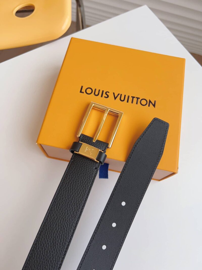 Alternative view of LOUIS VUITTON LV CITY PIN BELT GOLD HARDWARE BLACK 35MM