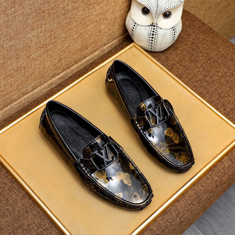 Alternative view of LOUIS VUITTON LOAFER POLISH LEATHER WITH BUTTERFLY PATTERN IN BLACK