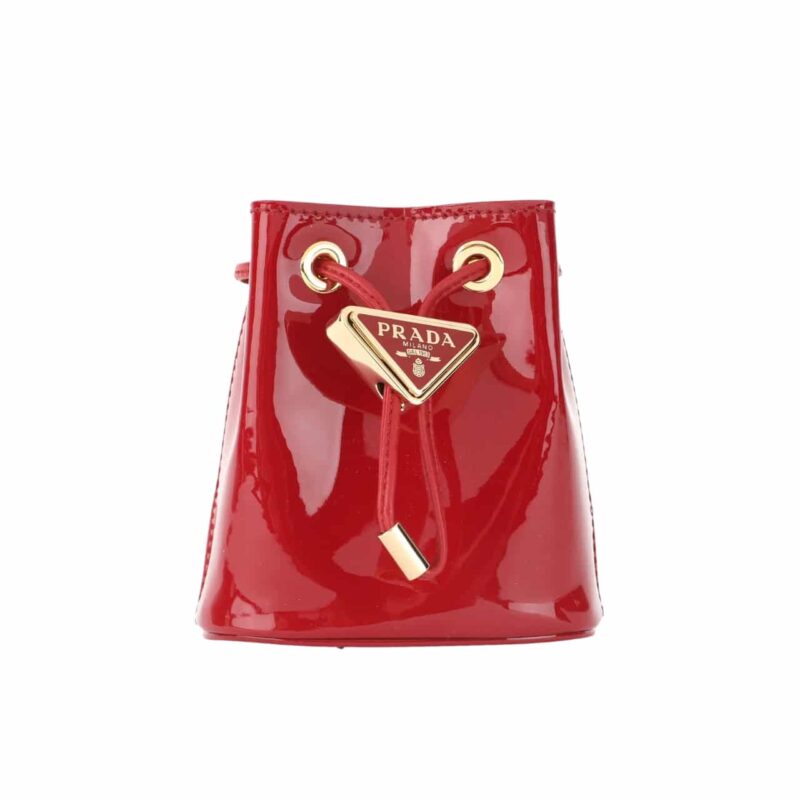 PRADA PATENT LEATHER MINI POUCH RED 14CM 1NR016 069 F0E06