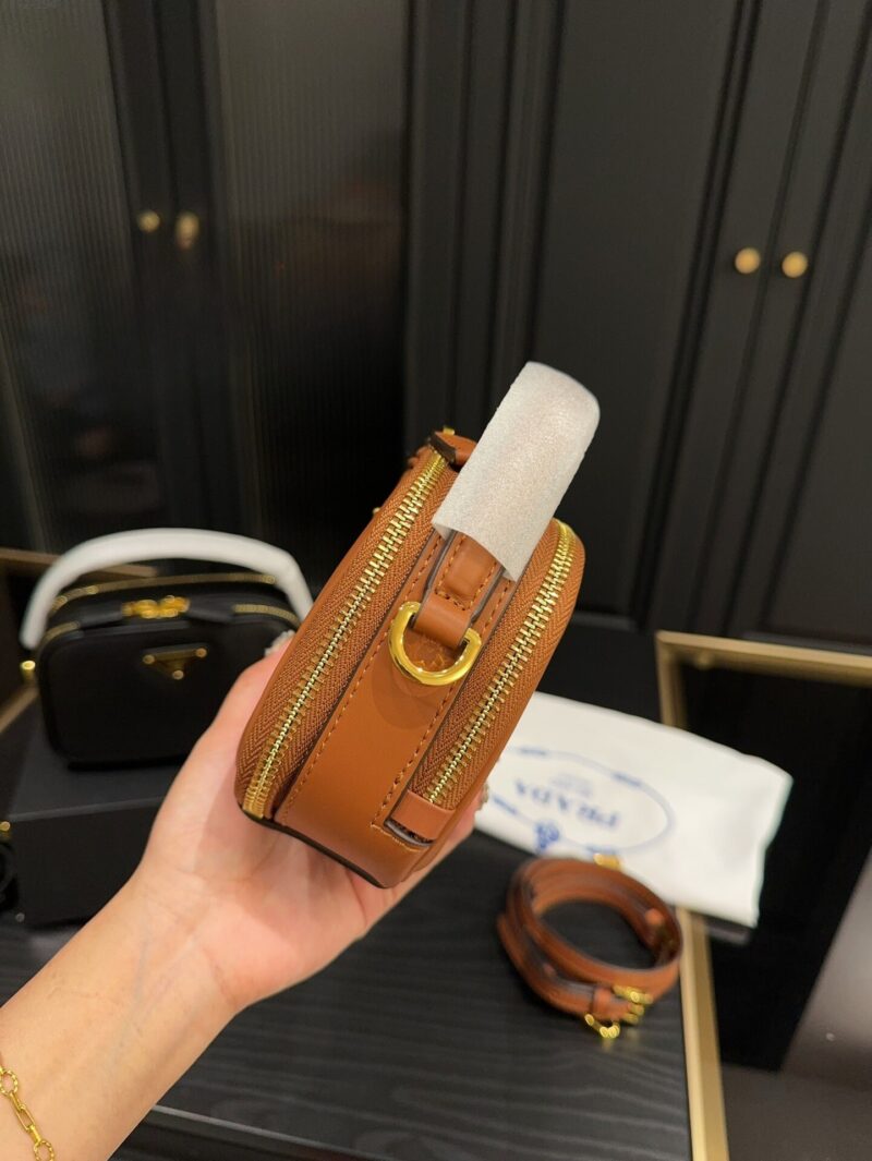 Alternative view of PRADA ODETTE LEATHER MINI BAG BROWN 18CM 1BH203 ASK F0XUG V OVO