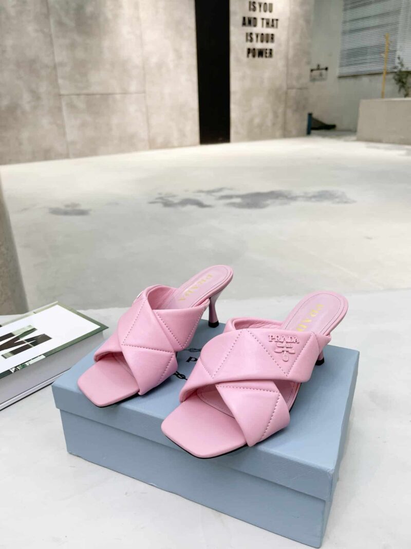 Alternative view of PRADA QUILTED LEATHER MULE PINK
