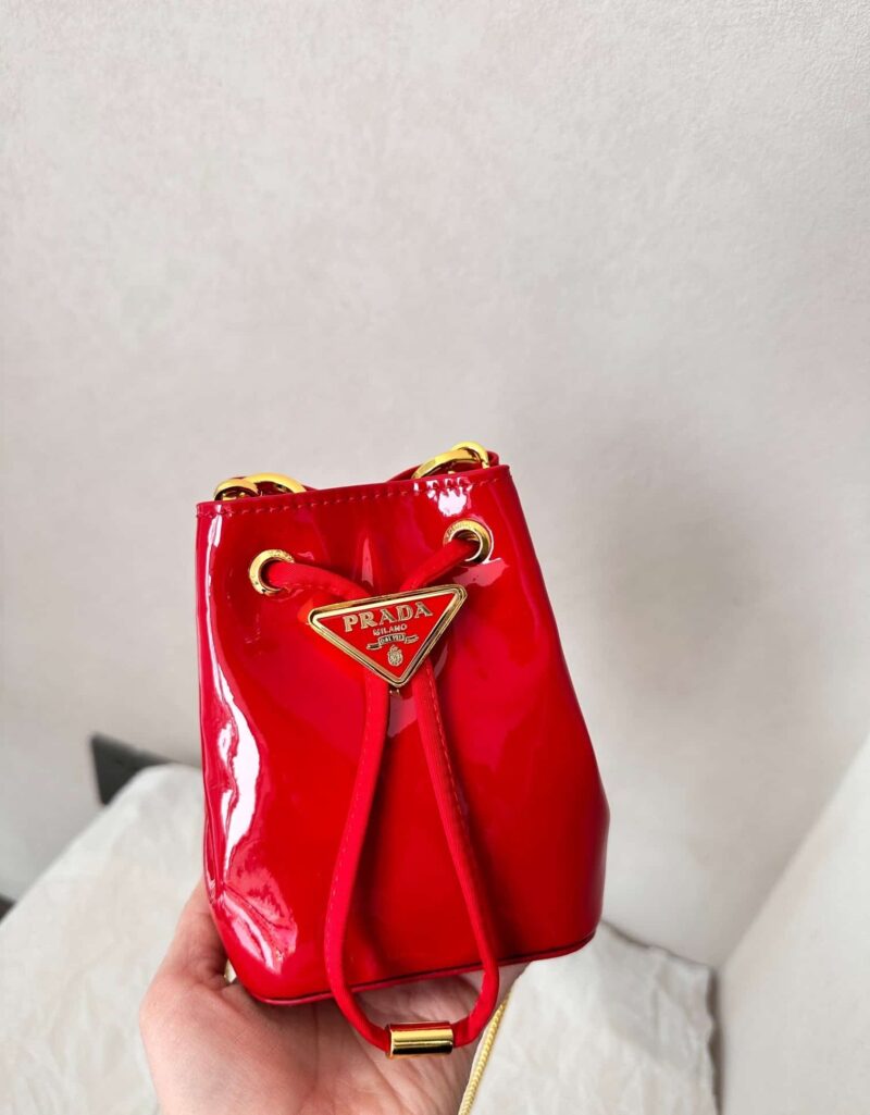 Alternative view of PRADA PATENT LEATHER MINI POUCH RED 14CM 1NR016 069 F0E06