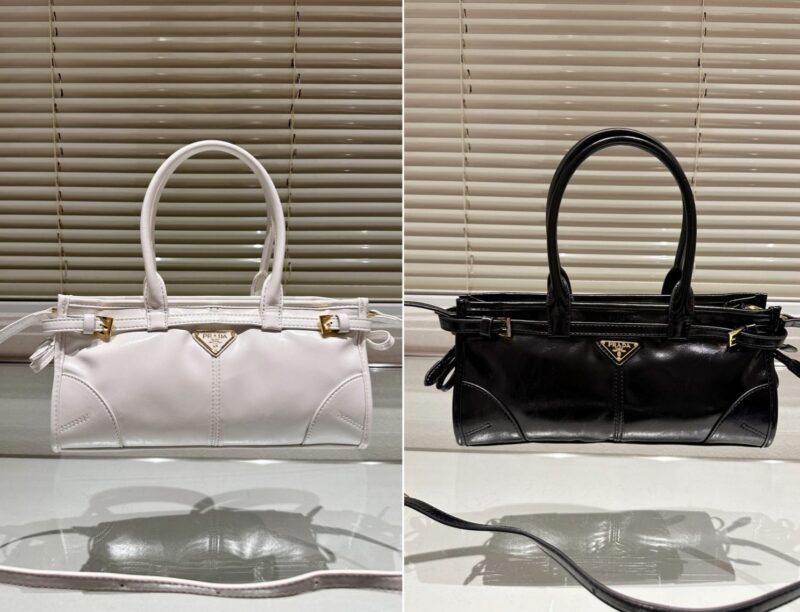 Alternative view of PRADA MEDIUM LEATHER HANDBAG WHITE 32CM 1BA426 2CYR F0PG7 V MOO