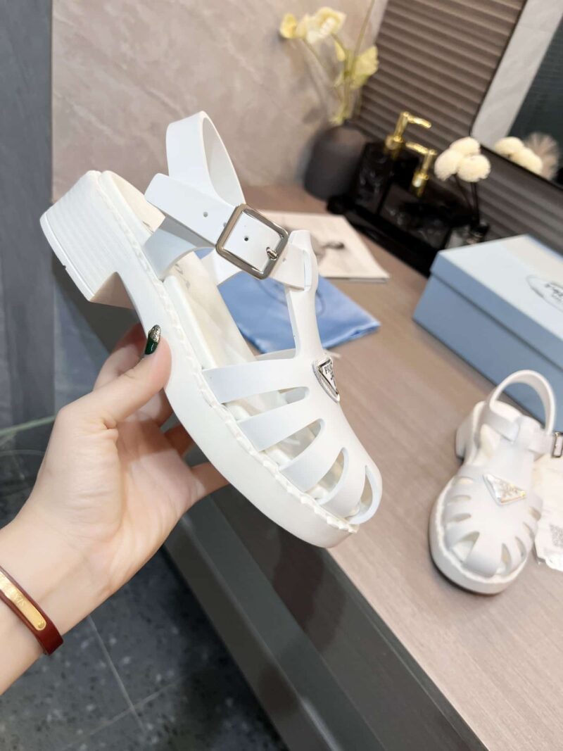 Alternative view of PRADA SPORTY FOAM RUBBER SANDALS WHITE 1X857M 3LKK F0009 F 50
