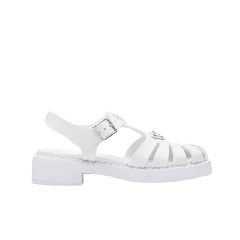 PRADA SPORTY FOAM RUBBER SANDALS WHITE 1X857M 3LKK F0009 F 50