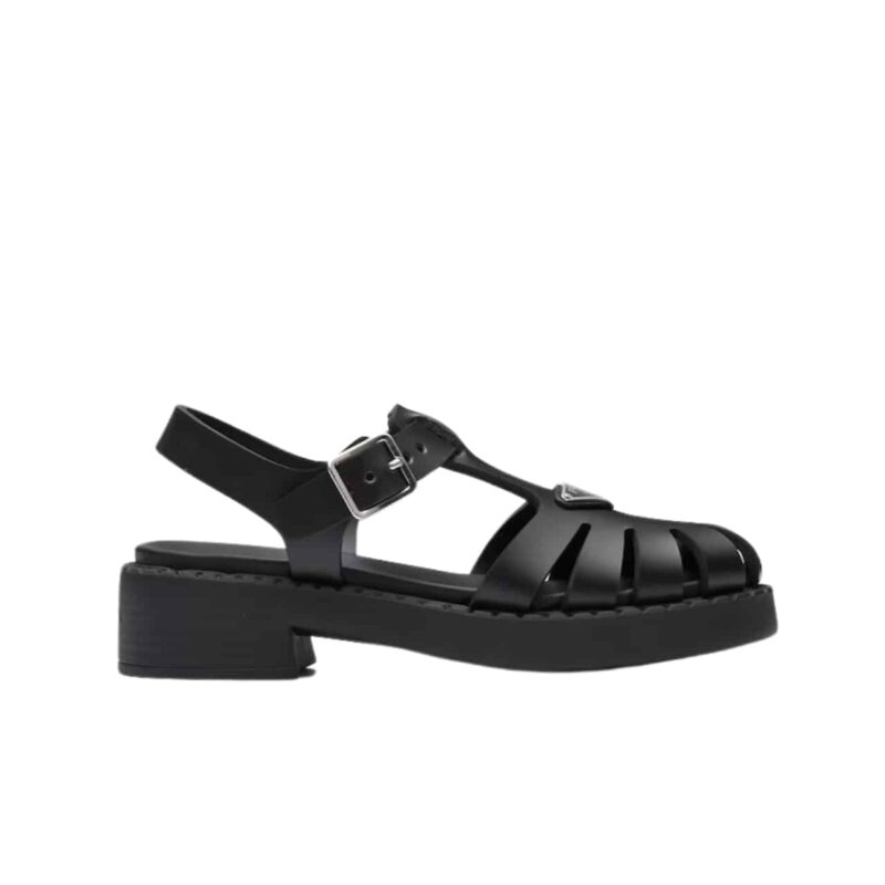 PRADA SPORTY FOAM RUBBER SANDALS BLACK 1X857M 3LKK F0002 F 050