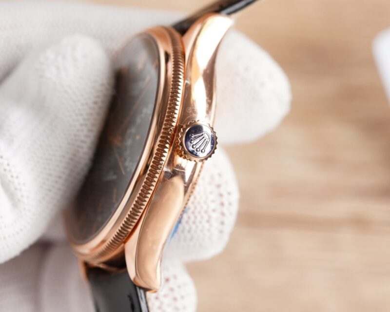 Alternative view of ROLEX CELLINI SILVER DIAL 18K EVEROSE GOLD WATCH