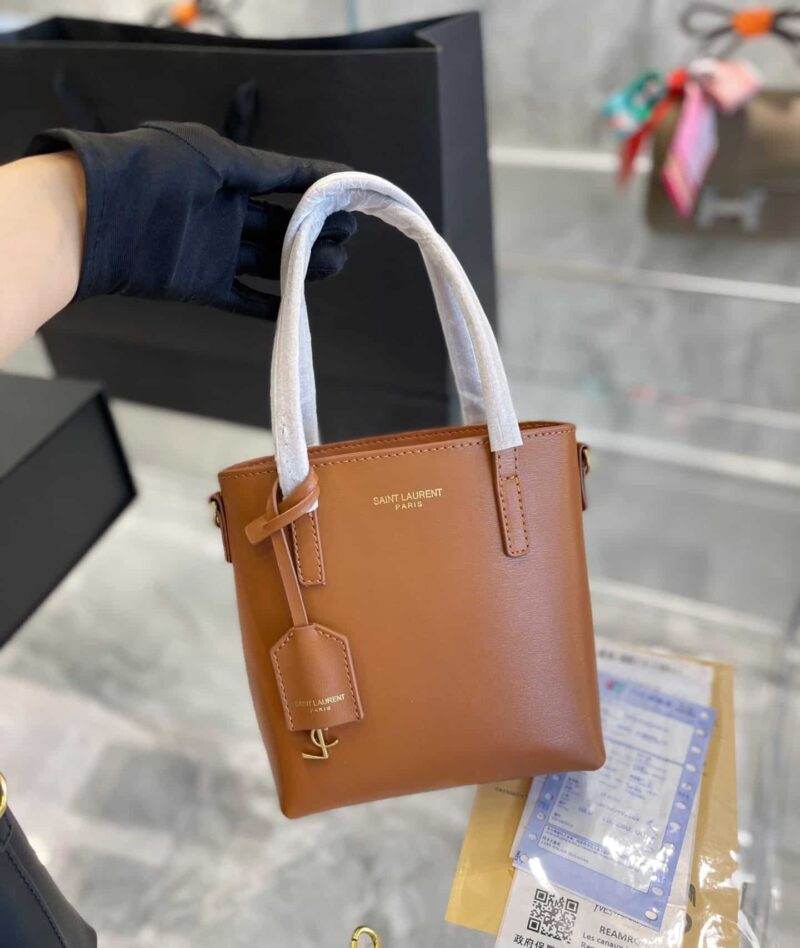 Alternative view of SAINT LAURENT TOY SHOPPING SAINT LAURENT IN BOX LEATHER BROWN 18CM 773995AADDI2536