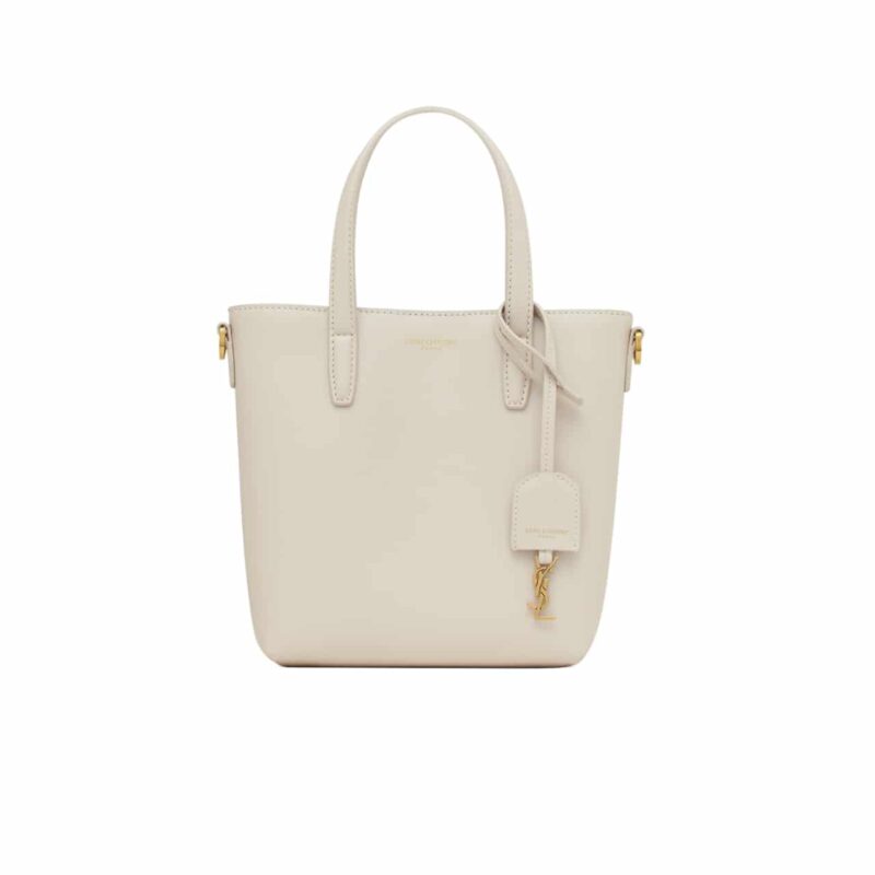 SAINT LAURENT TOY SHOPPING SAINT LAURENT IN BOX LEATHER WHITE 18CM 773995AADDI9207