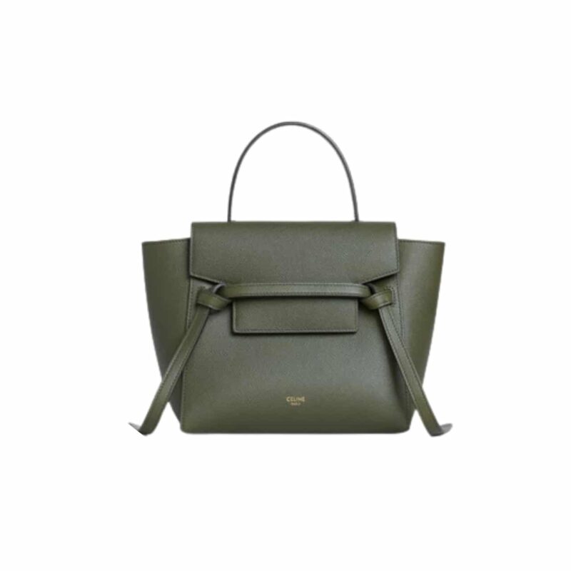 CELINE NANO BELT BAG IN GRAINED KHAKI 20CM 189003ZVA 15KH