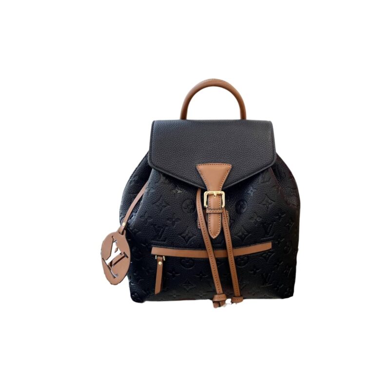 LOUIS VUITTON MONTSOURIS BACKPACK EMPREINTE BLACK AND BROWN 25CM