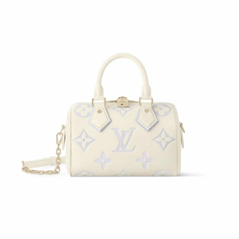 LOUIS VUITTON SPEEDY BANDOULIÈRE BAG 20 LATTE AND BUBBLE TEA 20CM