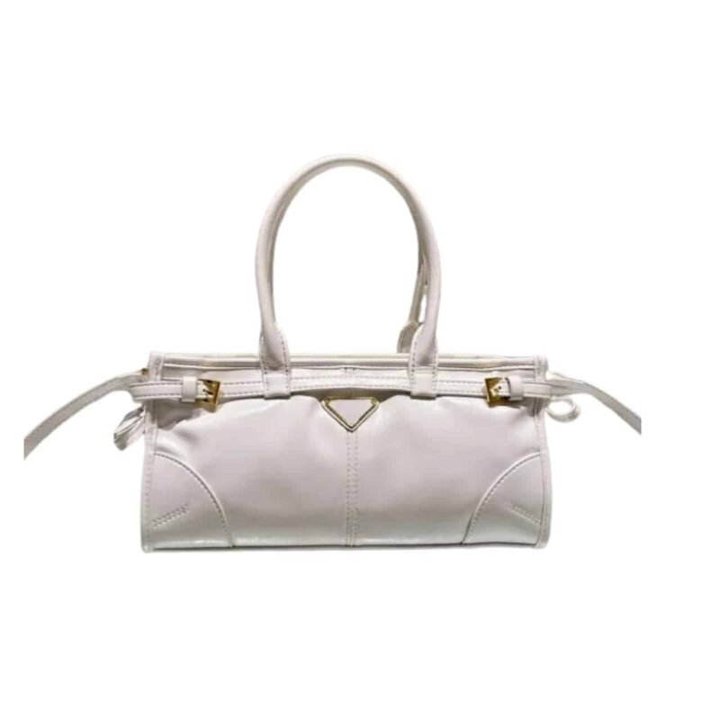 PRADA MEDIUM LEATHER HANDBAG WHITE 32CM 1BA426 2CYR F0PG7 V MOO