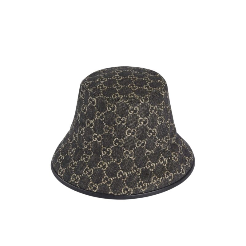 GUCCI GG SUPREME DENIM BUCKET HAT BLACK