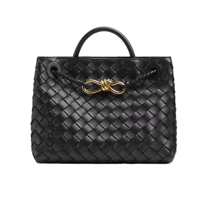 BOTTEGA VENETA SMALL ANDIAMO GOLD FINISH BLACK 25CM 766014VCPP11139