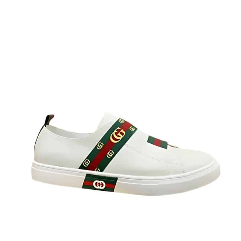 GUCCI GG SLIP ON SNEAKER LEATHER WHITE