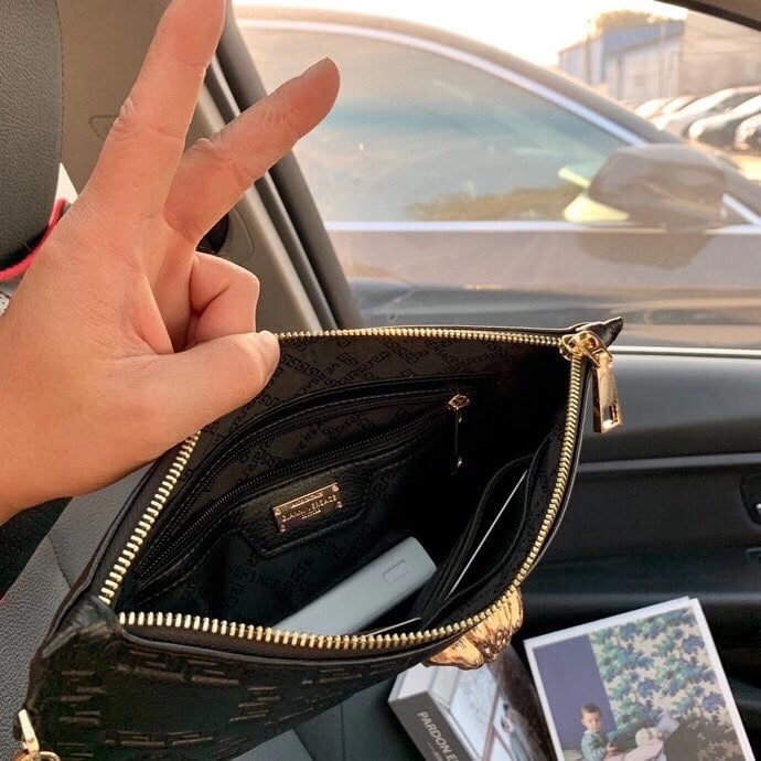 Alternative view of VERSACE MEDUSA CLUTCH VERSACE EMBOSSED BLACK 28CM