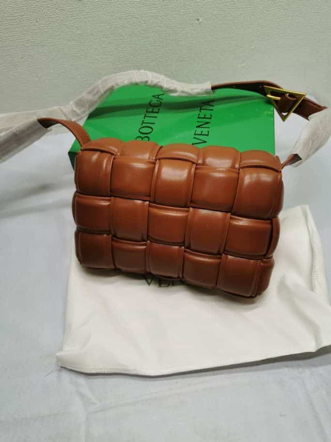 Alternative view of BOTTEGA VENETA PADDED INTRECCIO LEATHER BAG CARAMEL 22CM 591970VCQR19850