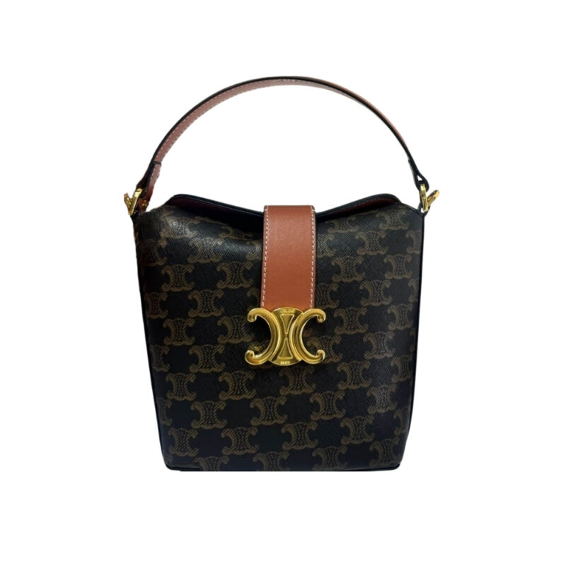 CELINE MINI BUCKET TRIOMPHE IN TRIOMPHE CANVAS 17CM