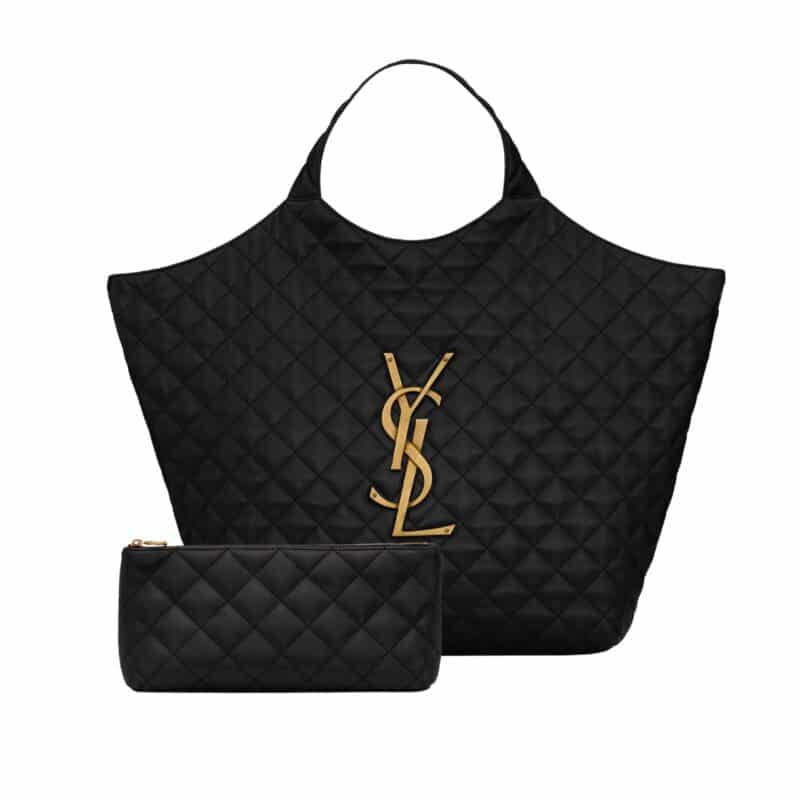 SAINT LAURENT ICARE MAXI SHOPPING BAG IN QUILTED BLACK 50CM 698651AAANG1000