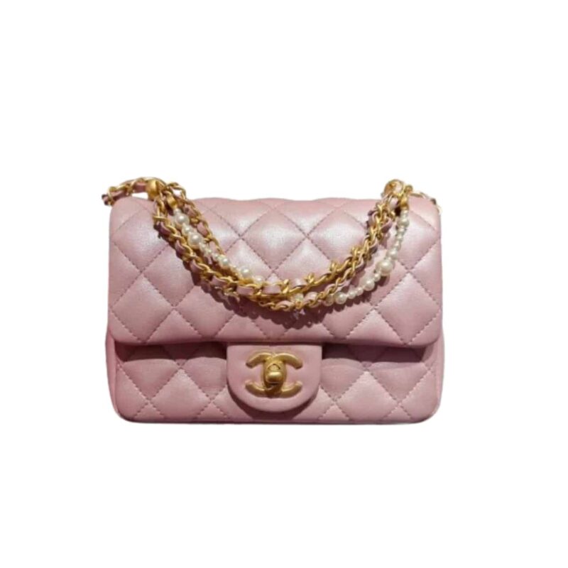 CHANEL MINI FLAP BAG PINK 17CM AS4385