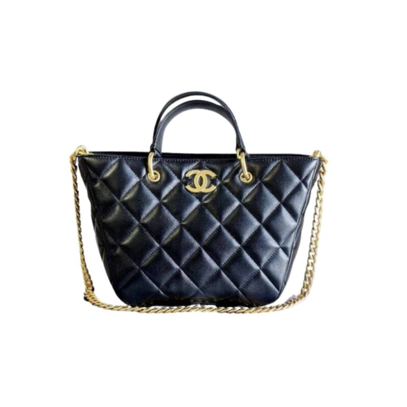 CHANEL SMALL SHOPPING BAG BLACK 25CM AS4188
